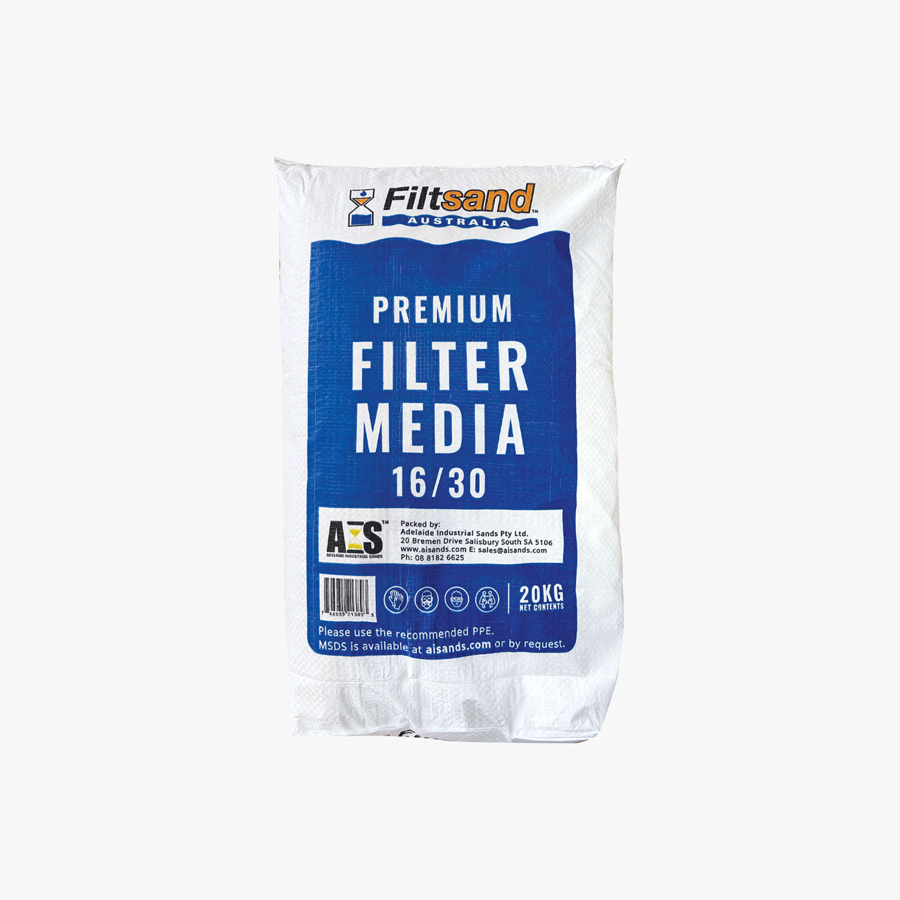 Filter Sand pool filter media showing its typical grade